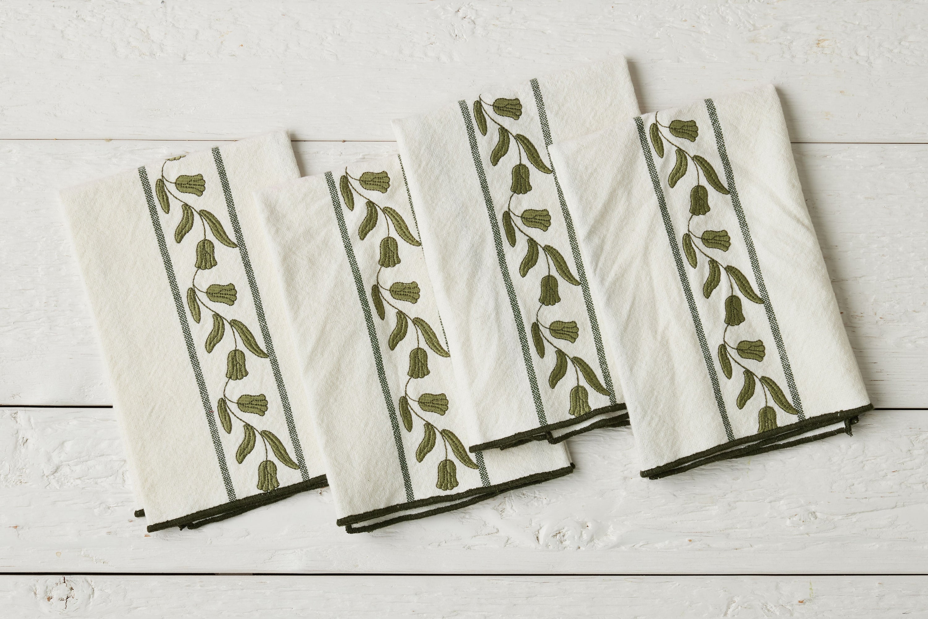 Dinner Napkins | Spruce Green Tulip | Set of 4