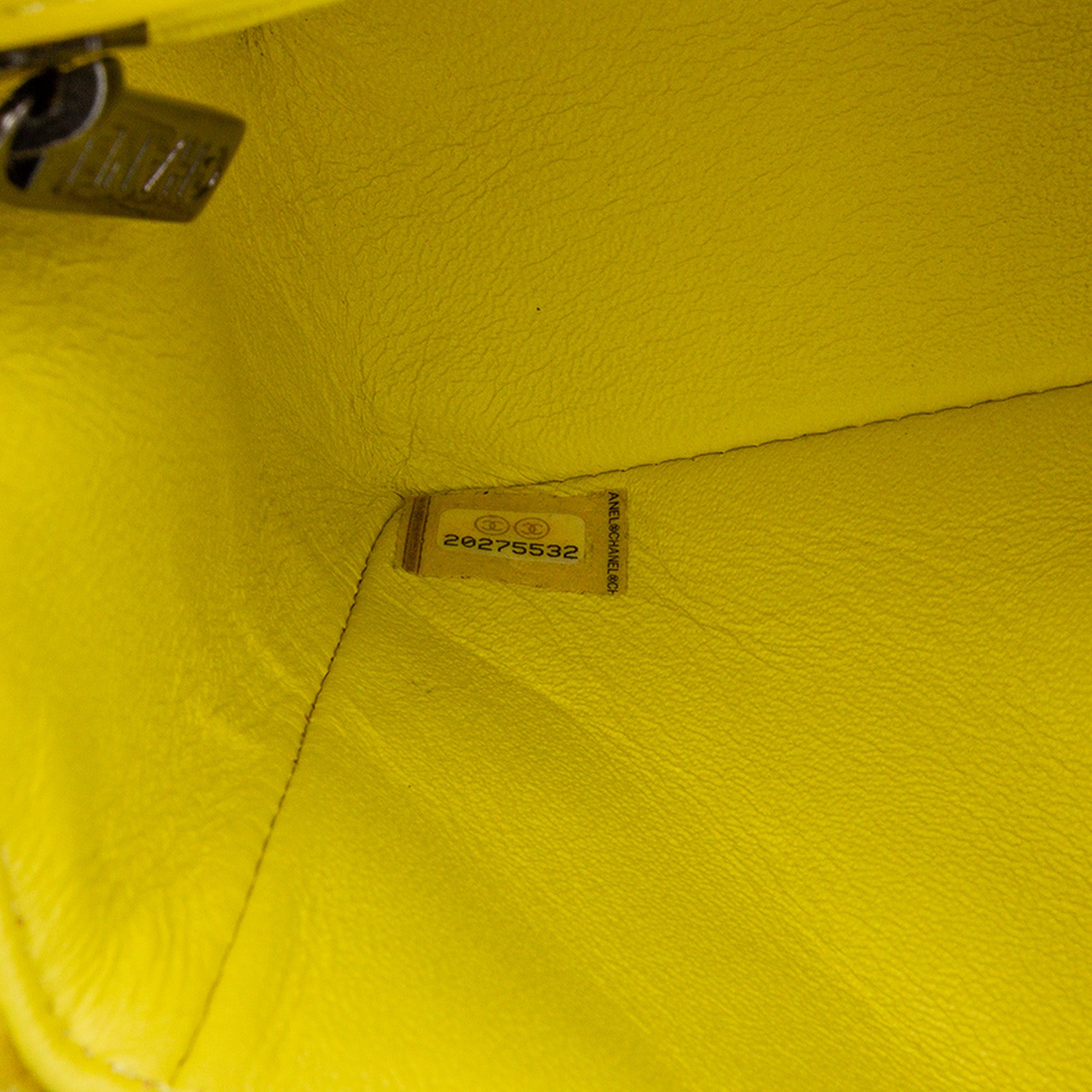 Chanel | Pre-Owned Mini Rectangular Classic Velvet Single Flap | Yellow