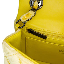 Chanel | Pre-Owned Mini Rectangular Classic Velvet Single Flap | Yellow