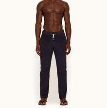 Quentin Towelling Classic Fit Brushed Towelling Sweatpants | Navy