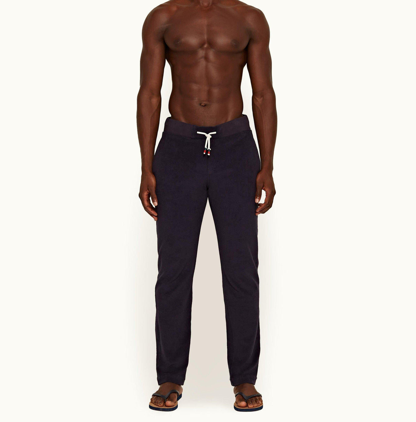 Quentin Towelling Classic Fit Brushed Towelling Sweatpants | Navy