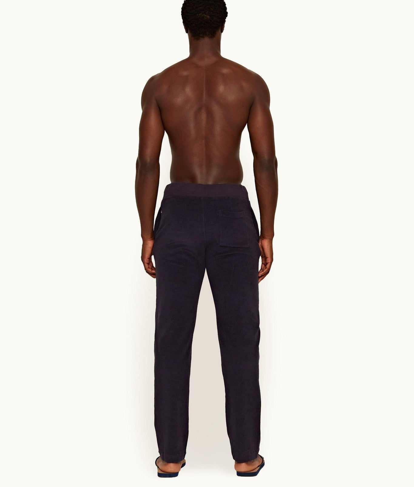 Quentin Towelling Classic Fit Brushed Towelling Sweatpants | Navy