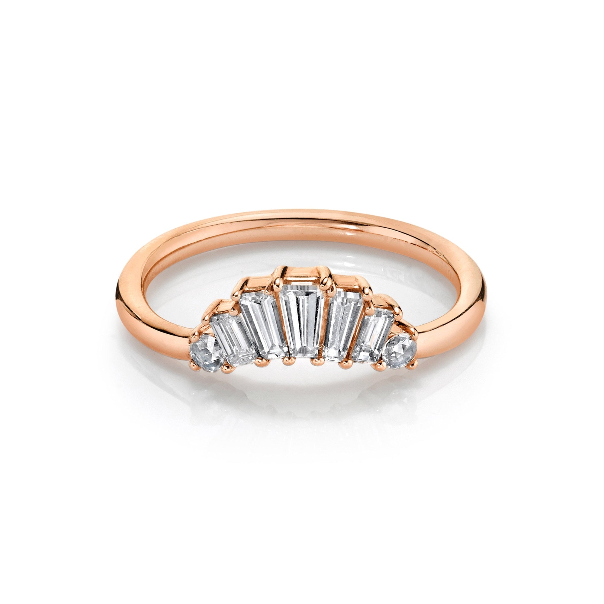 Women | White Diamond Analee Art Deco Band | 14k Rose Gold