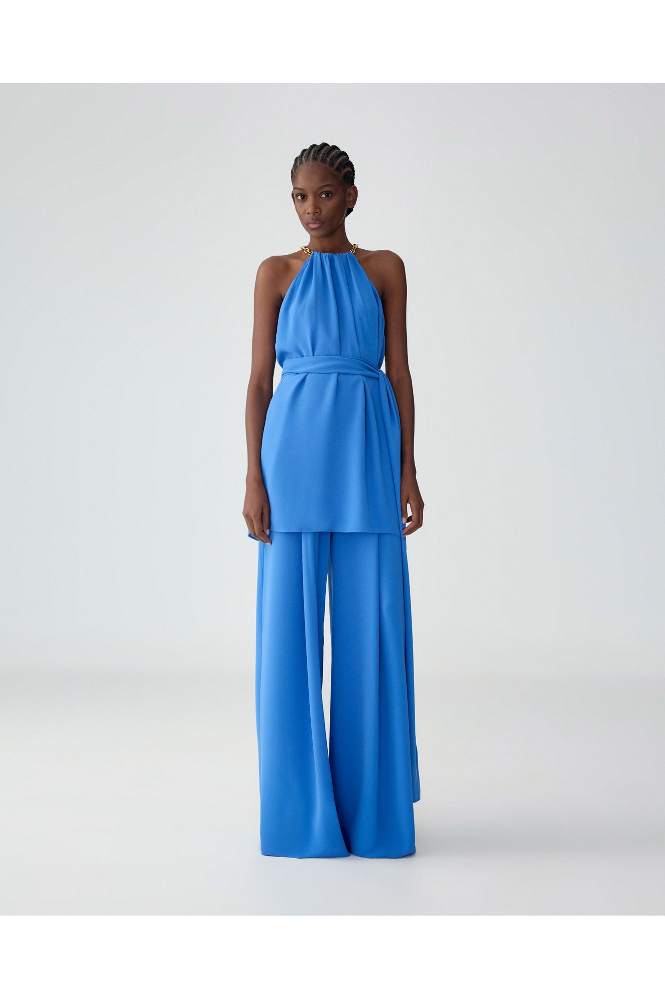 High Waist Wide Leg Pleated Pant With Waistband | Bluebell