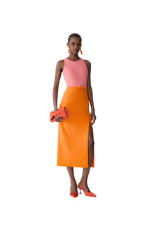 Sleeveless Crewneck Midi Dress With Belt | Tiger Lily Mult