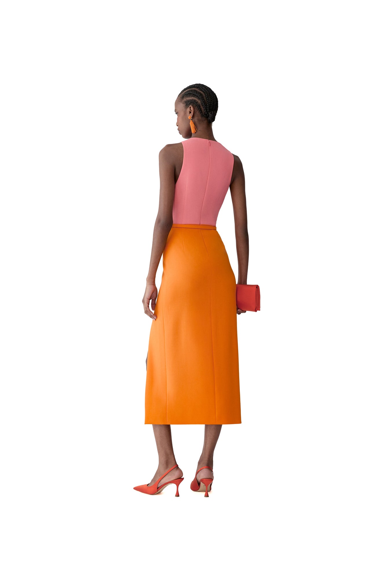 Sleeveless Crewneck Midi Dress With Belt | Tiger Lily Mult