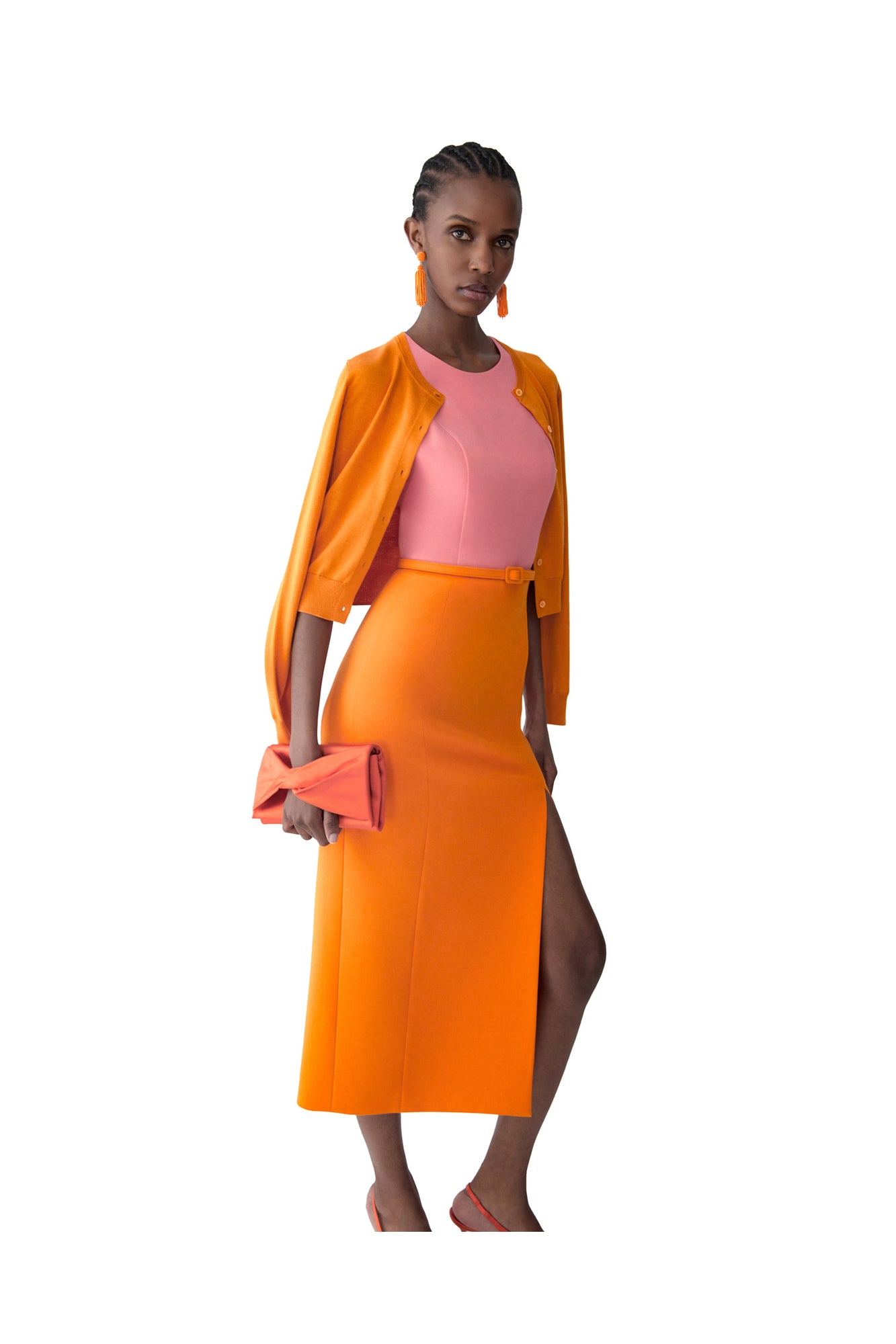 Sleeveless Crewneck Midi Dress With Belt | Tiger Lily Mult