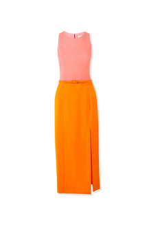 Sleeveless Crewneck Midi Dress With Belt | Tiger Lily Mult