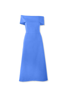 Off Shoulder A-Line Midi Dress With Belt | Bluebell