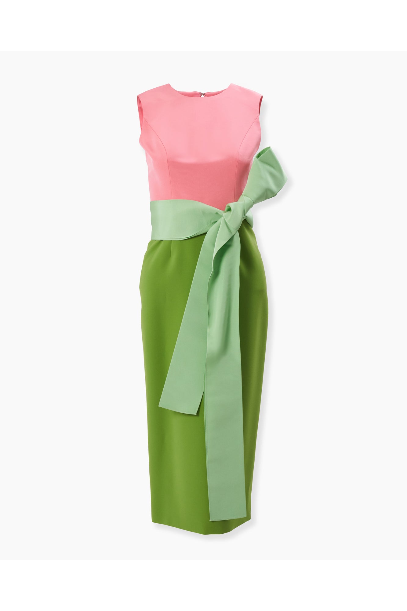 Sleeveless Crewneck Midi Dress With Sash | Pomelo Multi