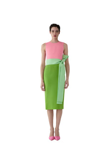 Sleeveless Crewneck Midi Dress With Sash | Pomelo Multi