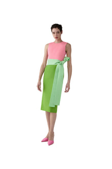 Sleeveless Crewneck Midi Dress With Sash | Pomelo Multi