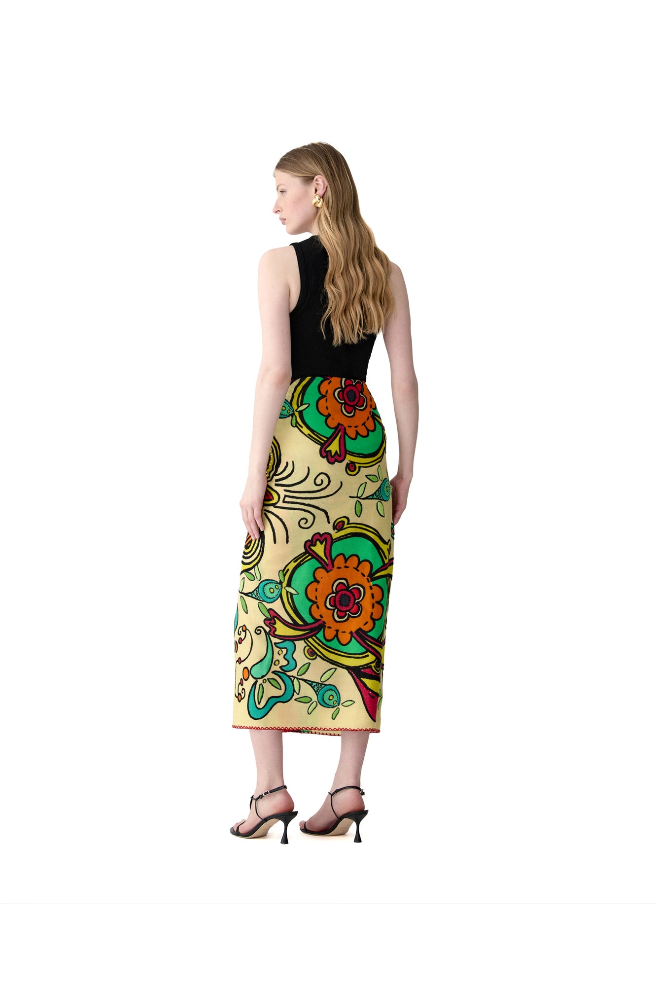 Rianna Nina Printed Scarf 115 x 180 cm | Daffodil/Multi