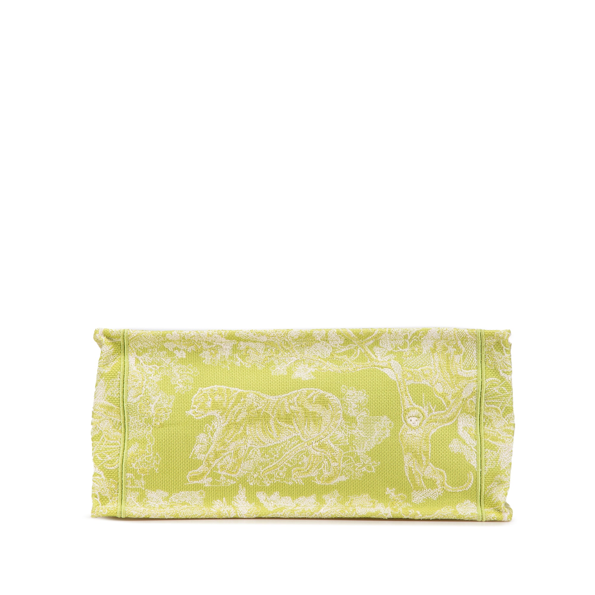 Dior | Pre-Owned Medium Canvas Embroidered Dioriviera Toile De Jouy Book Tote | Green/Light Green