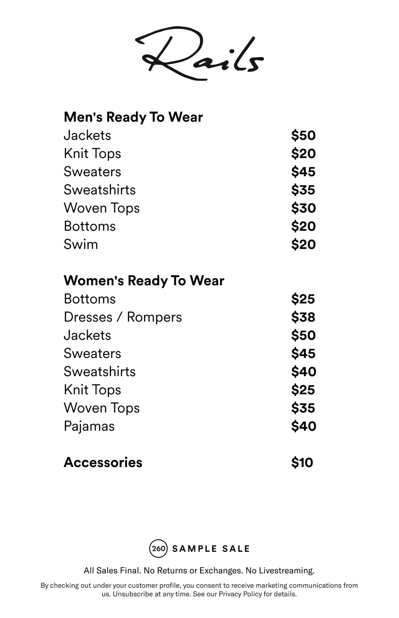 Price table