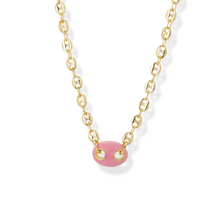 The Pink Enamel Mariner Chain Necklace | 18K Yellow Gold-Plated