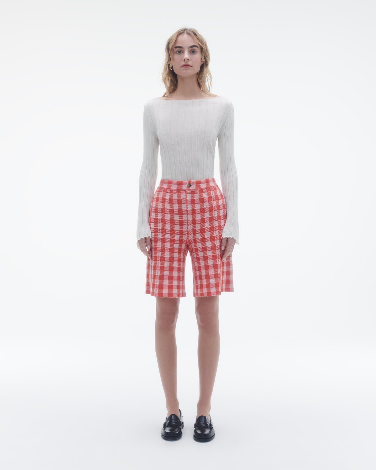 Womens | Rib Flare Top | Cream