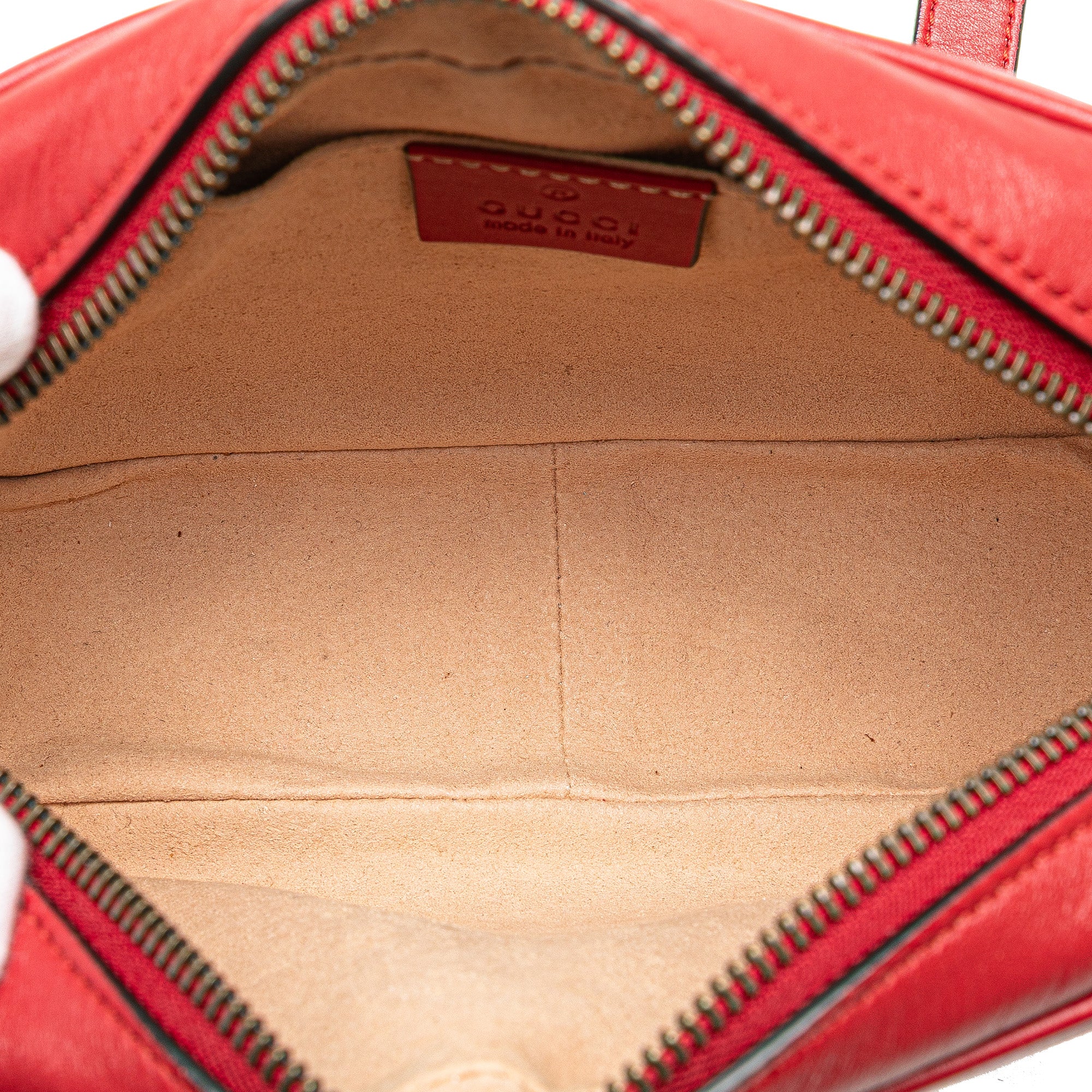 Gucci | Pre-Owned Mini GG Marmont Matelasse Leather Crossbody | Red