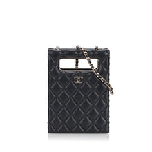 Chanel | Pre-Owned Mini Caviar Chain Around Cut Out Evening Bag | Black