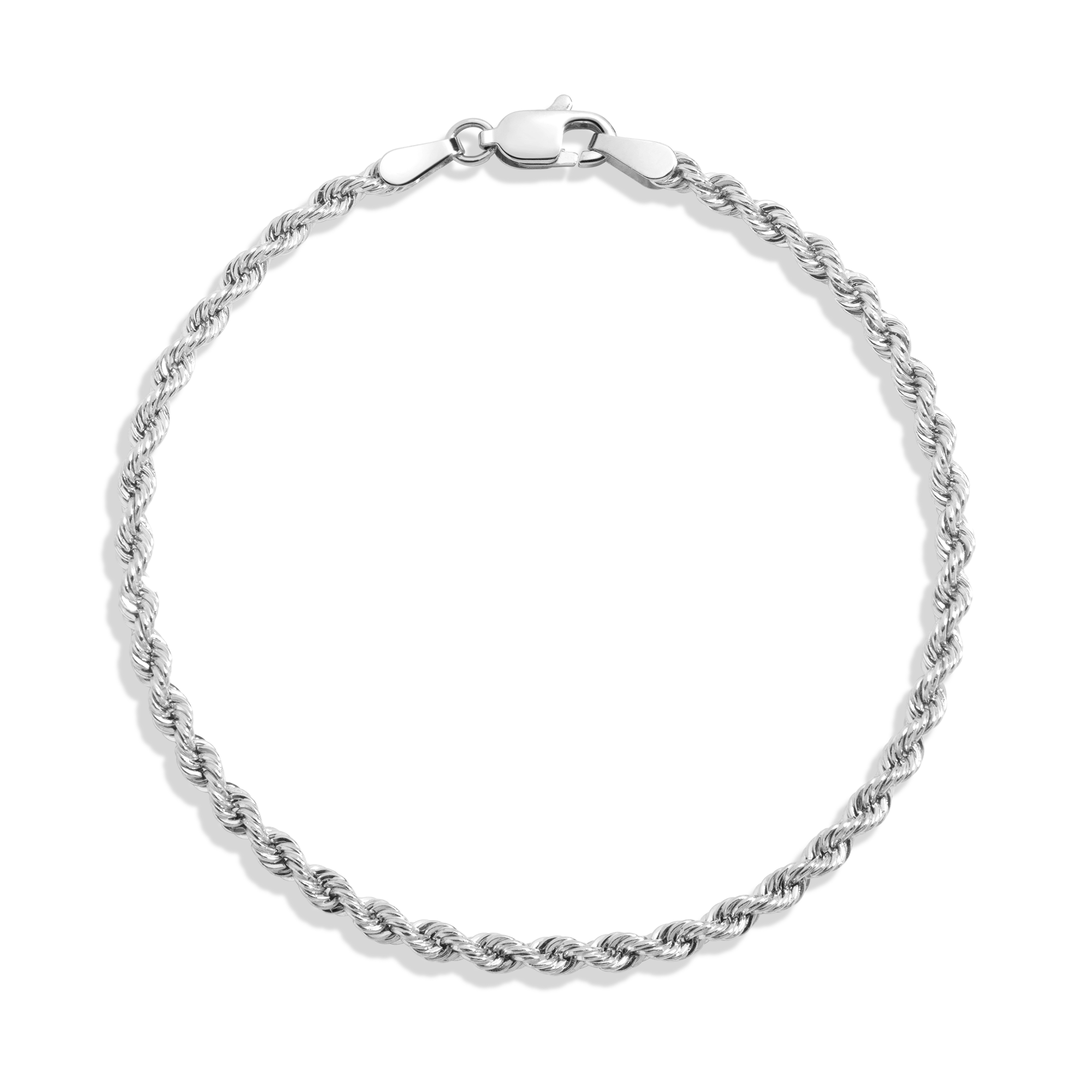 Medium Rope Chain Bracelet Vermeil 14k White Gold 6in 6.5in 7in 7.5in First
