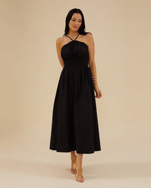 Halter Midi Dress | Black