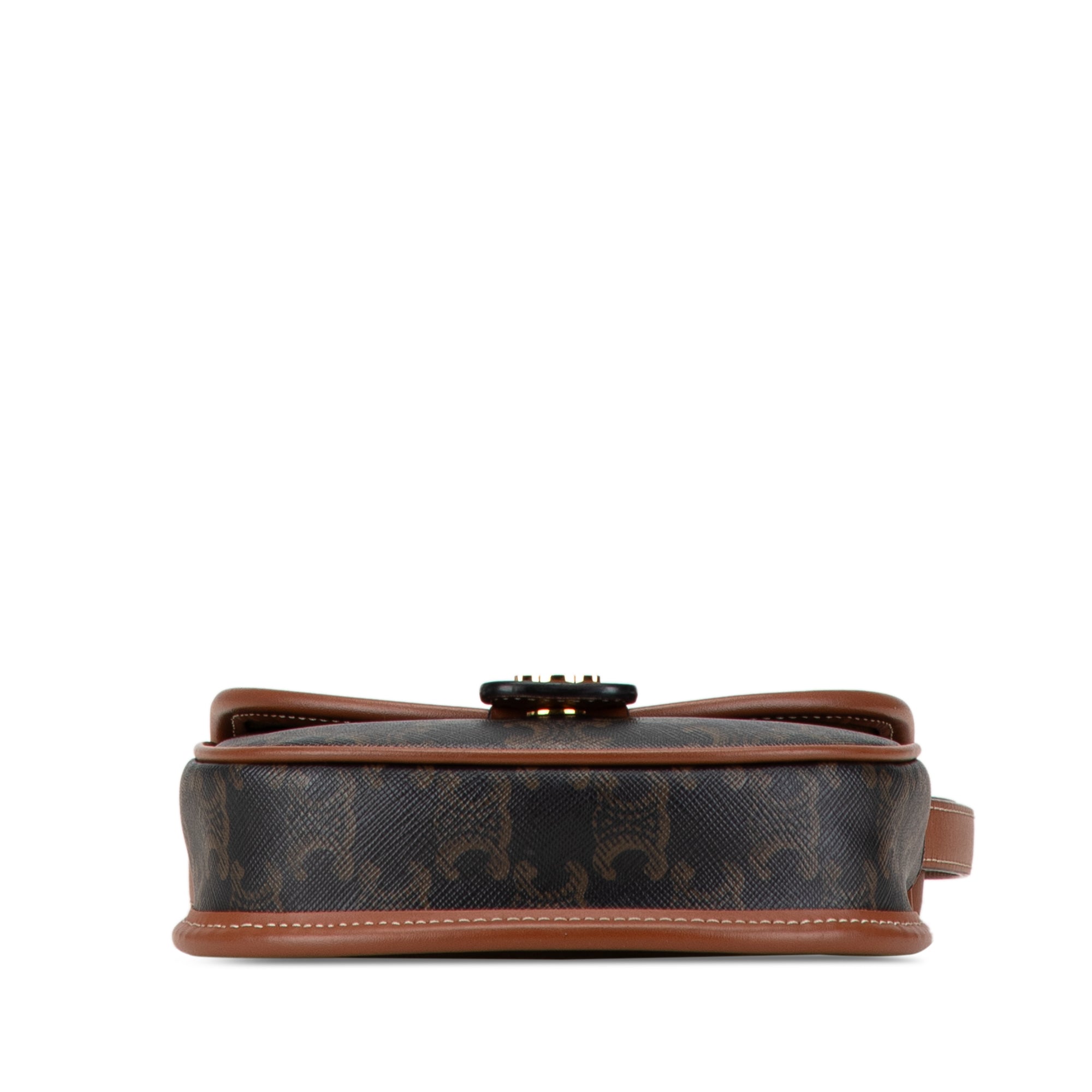 Celine | Pre-Owned Mini Triomphe Coated Canvas Besace Crossbody | Brown