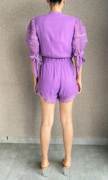 Womens | Alana Viscose Crinkle Chiffon Shorts | Purple