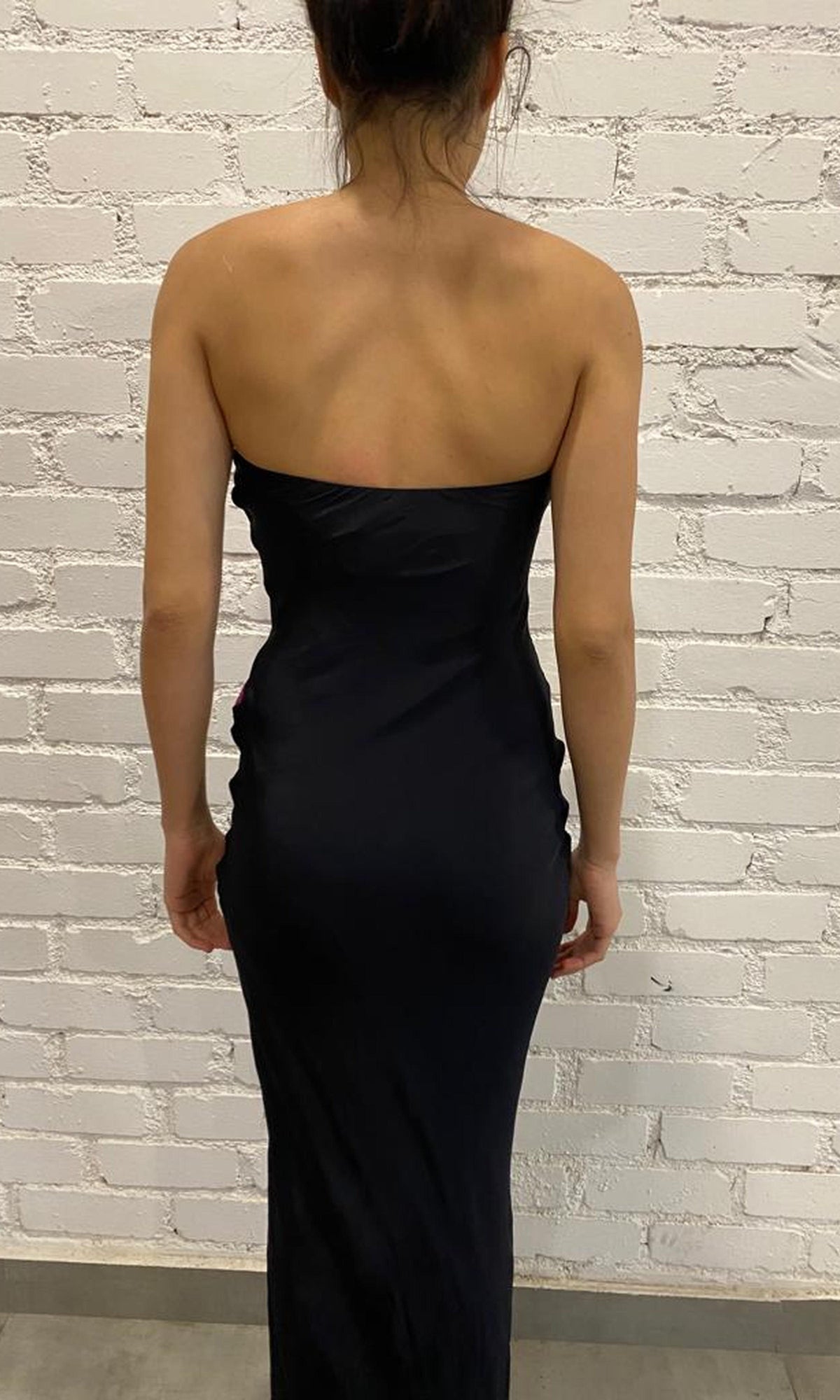 Womens | Bryn Viscose Crepe Flat Chiffon Maxi Tube Strapless Dress | Black