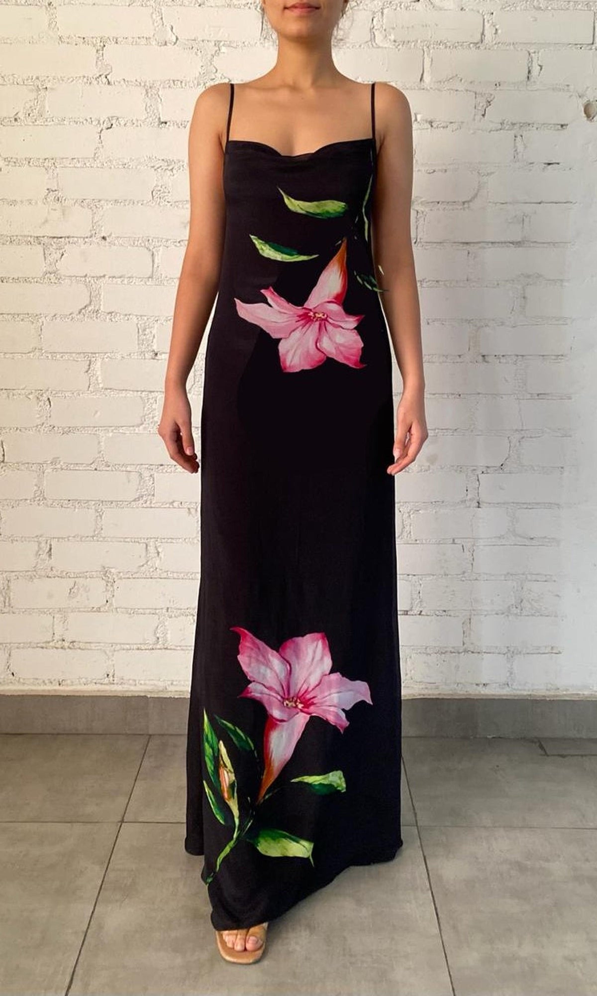 Womens | Bryn Viscose Chiffon Long Dress | SP24 | Black