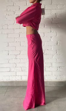 Rococo Sand | Cleo Cotton Silk Long Skirt | Pink