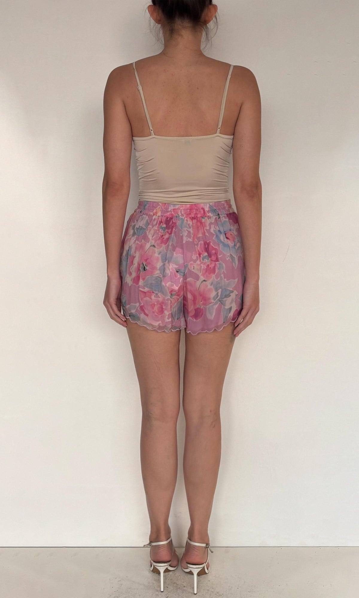 Rococo Sand | Davina Viscose Crinkle Chiffon Shorts | Pink