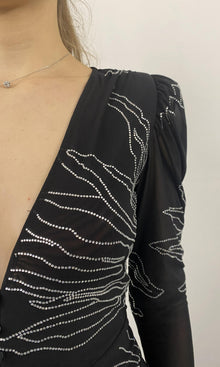 Womens | Dream Nylon-Power Mesh Midi Dress | Black