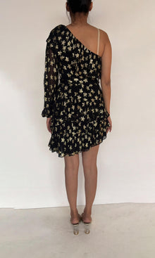 Rococo Sand | Inv Viscose Georgtte Star Lurex Short Dress | Black