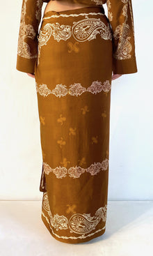 Rococo Sand | Kira Bemberg Cupro Satin Long Sarong | Brown