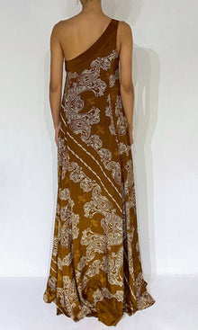 Rococo Sand | Kira Viscose Natural Crepe One Shoulder Maxi Dress | Brown