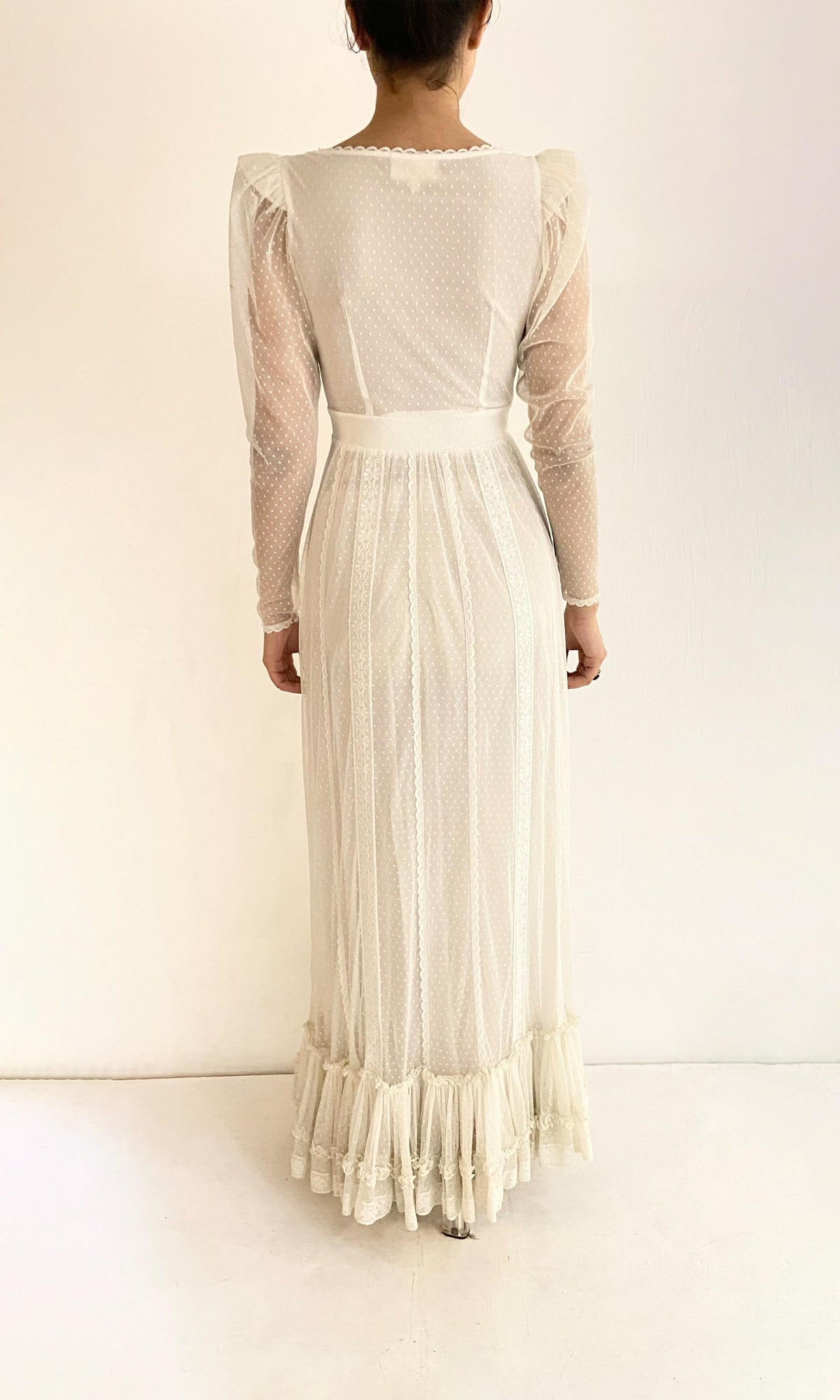 Womens | Mia Viscose Net Dobby Long Dress | White