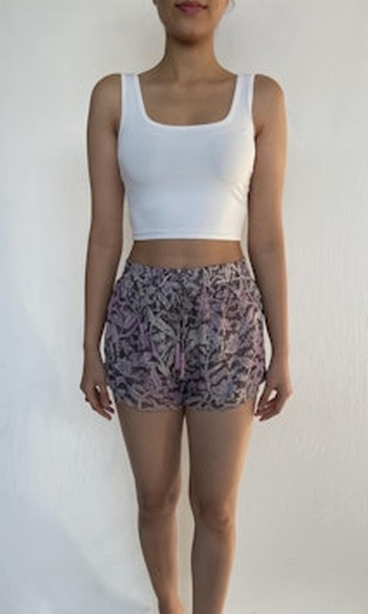 Womens | Paola Viscose Georgtte Lurex Shorts | Purple