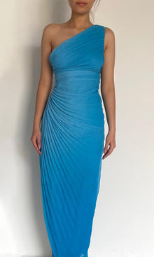 Womens | Rae Polyester Chiffon Long Dress | Blue Ombre