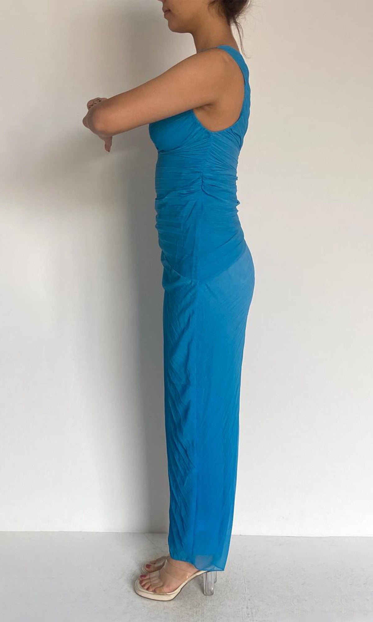 Womens | Rae Polyester Chiffon Long Dress | Blue Ombre