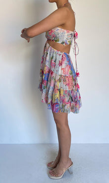 Rococo Sand | Rue Viscose Crinkle Chiffon Short Dress | Multi