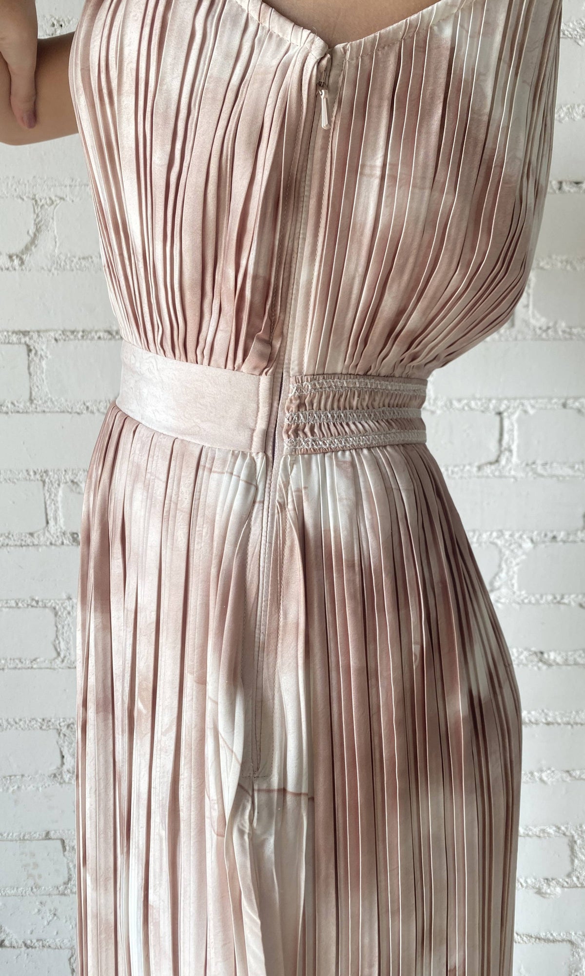 Womens | Ryan Polyester Chiffon Long Dress | Brown White