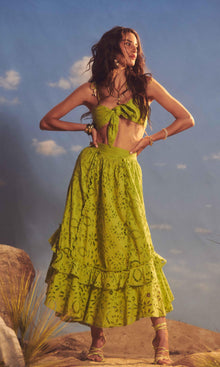 Rococo Sand | Sasha Cotton Schiffli Bandeau | Green