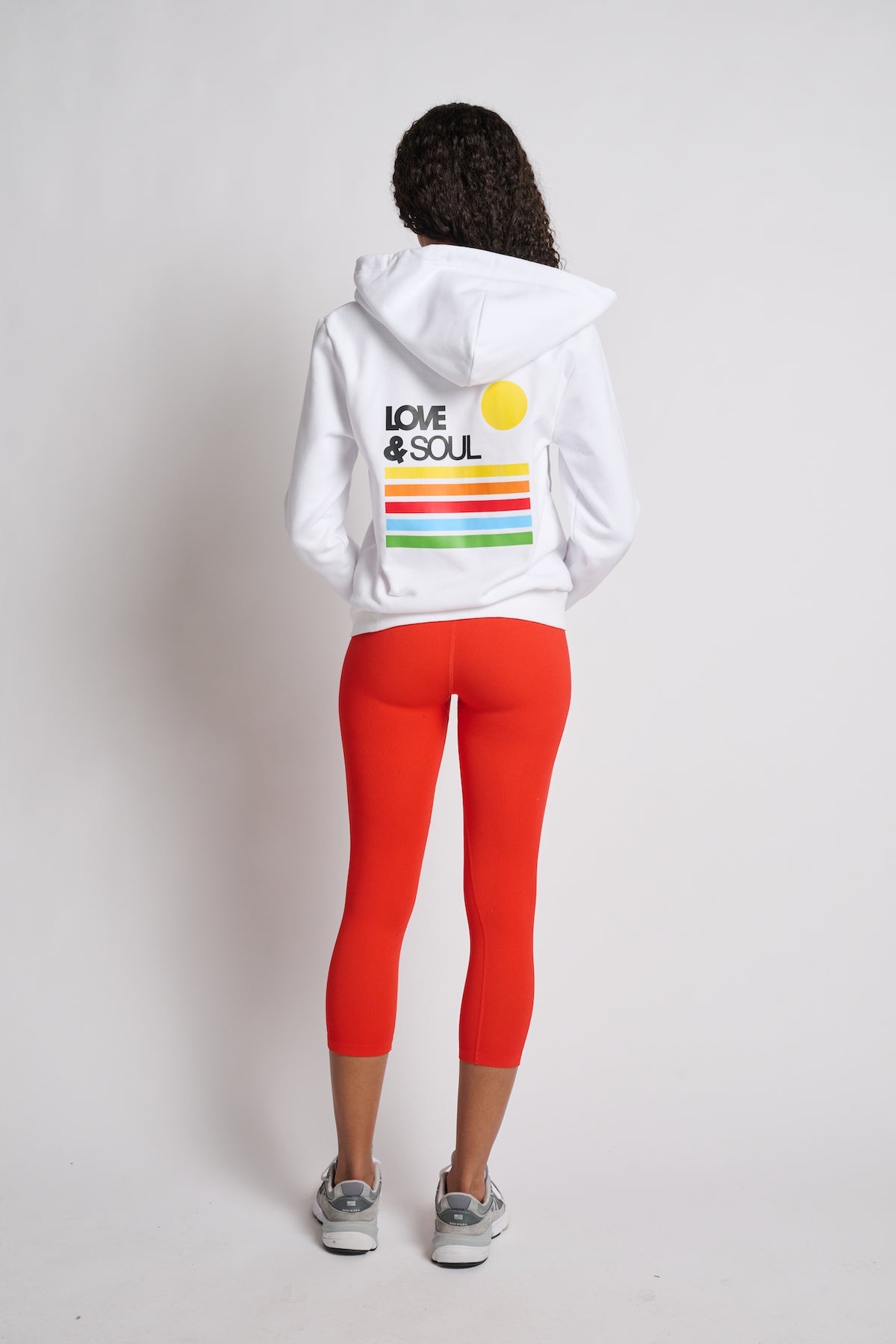 Women | Love & Sports | Rainbow Love & Soul Zip Hoodie | White