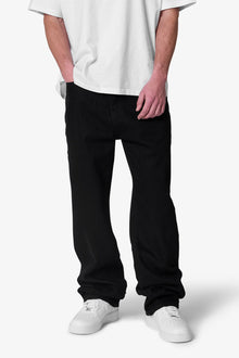 Raw Baggy Denim | Rinsed Black