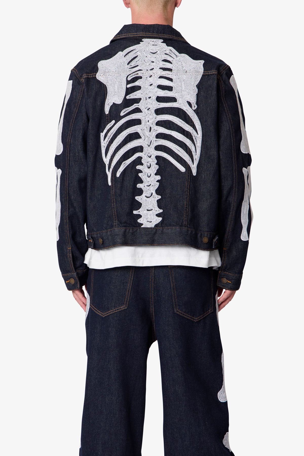 Raw Skeleton Trucker Jacket | Rinsed Indigo