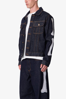 Raw Skeleton Trucker Jacket | Rinsed Indigo