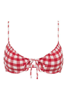 Lucy Bikini Top | Red Gingham