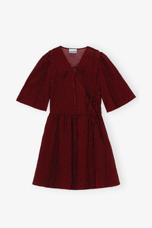 Red Sheer Tie String Wrap Dress | Winery