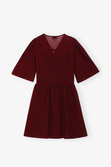 Red Sheer Tie String Wrap Dress | Winery