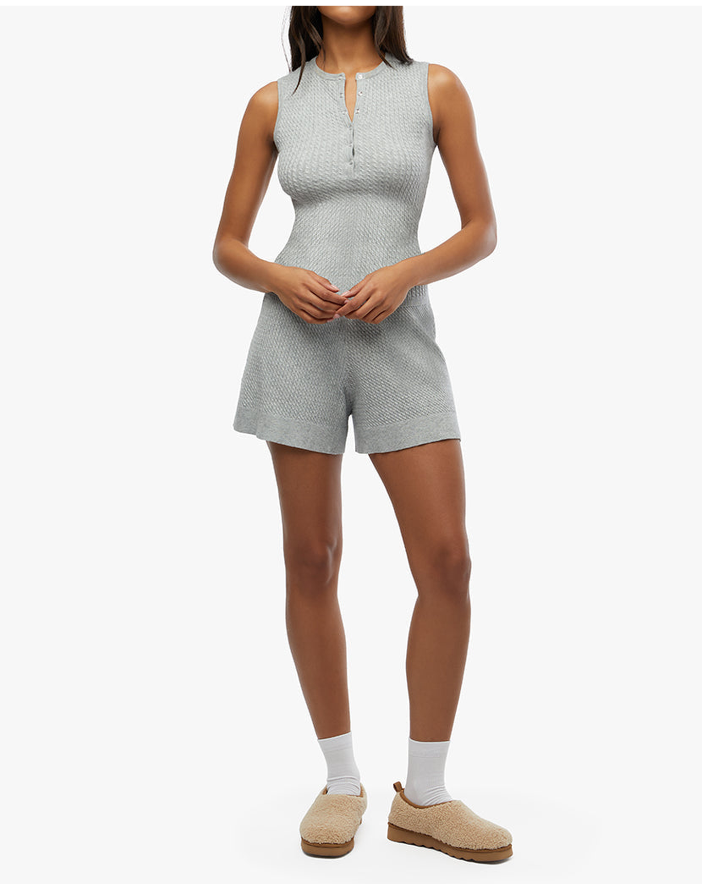 Relaxed Sweater Short | Heather Grey